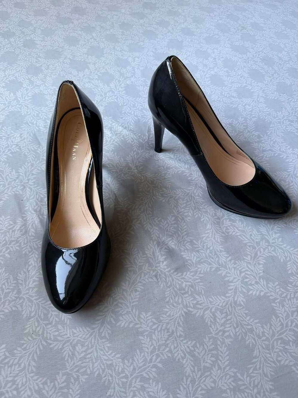 Cole Haan Chelsea Black Patent Leather Platform Pump Heels Size 8B